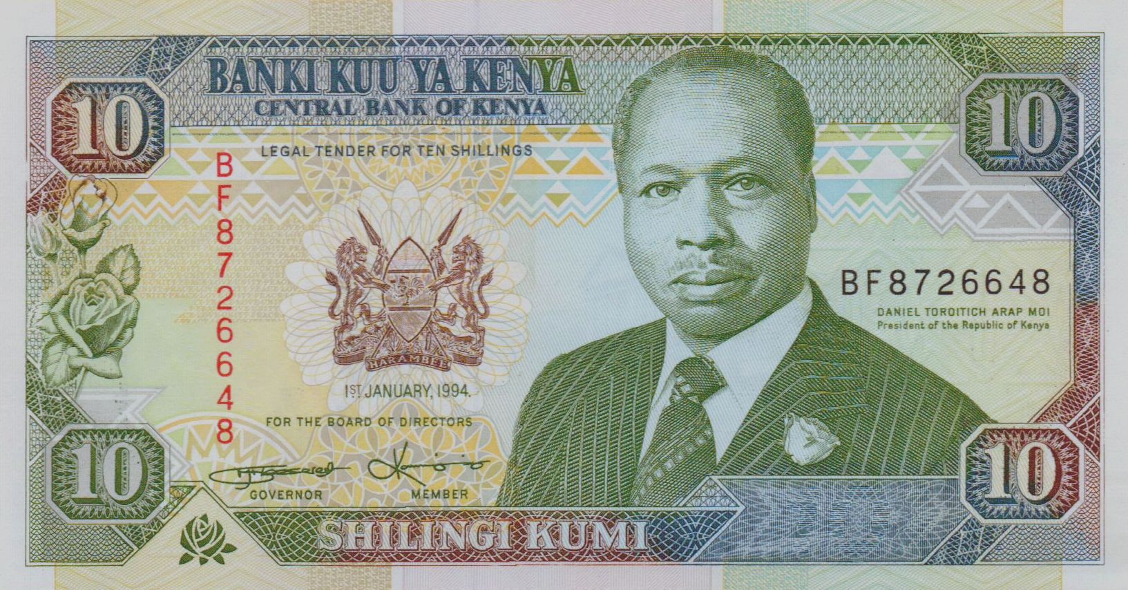Kenya 10 1994 UNC P-24/f
